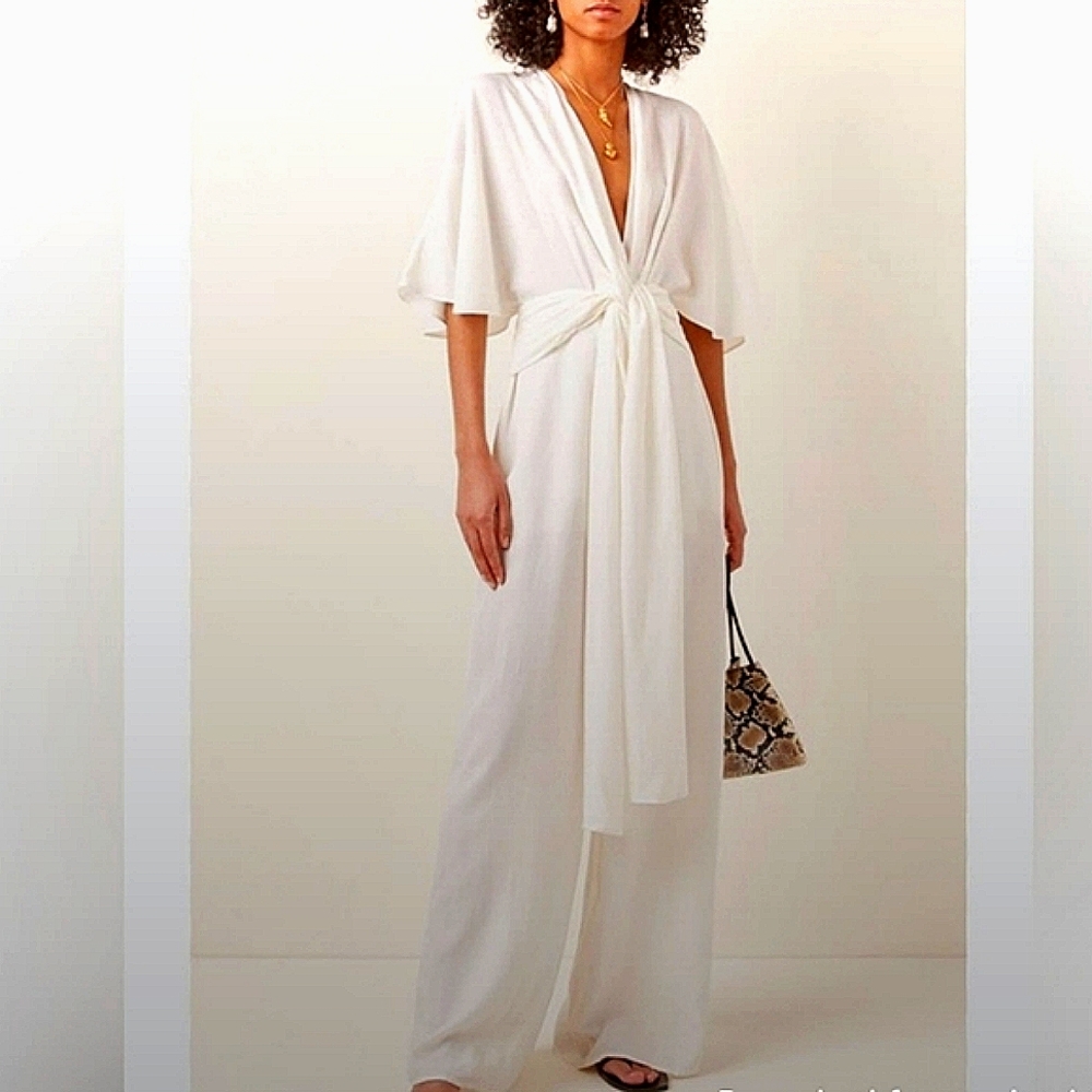 NWT Significant Other Cream Knot Front Sia Pantsuit Jumpsuit NWT
